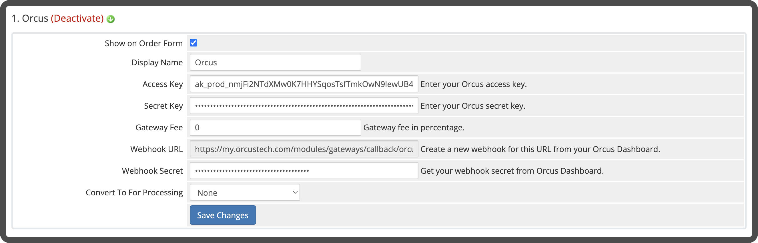 Orcus Module Configuration